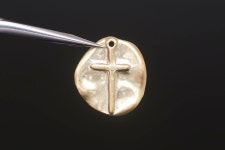 H1319-2pcs-matt Gold Plated-18*20mm Vintage Hammered Coin Pendant-cross Pendant-medallion Necklace Charm - Etsy