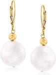 13-14mm Akoya Cultured Pearl Drop Earrings in 14k Yellow Gold - Etsy