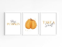 Autumn Bathroom Prints, Pumpkin Prints, Halloween Home Decor, Nice Bum Prints, Take a Seat Bathroom Wall Art, Fall Decor... 
