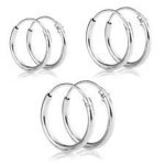 Pair of 2 X Sterling Silver 925 Thick 2 MM Hoop Sleeper Earring 10,12,14,16,18,20,25,30,35,40,50,60 70,80 MM Diameter Size - Etsy
