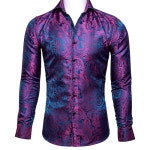 Silver Paisley Barry Wang Mens Shirts Long Sleeve Silk - Etsy