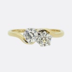 Vintage Two-stone Diamond Ring - Etsy