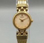Vtg Seiko Watch Women 21mm Gold Tone V400-1229 Textured Band New Battery 7.5 - Etsy