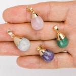 Drop Gemstone Pendant Gemstone Charm Crystal Gemstone Charm - Etsy
