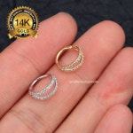 14K 18G Cartilage Hoopnose Hoophelix Rook Hoop Lobe Earring - Etsy