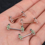 Pair of 14G Surgical Steel Unique Snake Nipple Ring/ Nipple | Etsy