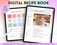 Recipe Book Template, Digital Recipe Book, Recipe Template, Digital Meal Planner, Cookbook, Recipe Binder Kit, Recipe Card... 