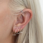 14k Solid Gold Diamond Huggies Solid Gold Mini Hoops Small - Etsy