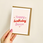 PERSONALISED Happy Birthday Card red Name Birthday Card, Bestie Birthday Card, Best Friends, Personalised Card for Her A6 Card - Etsy