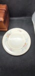 Set of Six Homer Laughlin Eggshell Georgian Patter G3351 Bread Plates, White, Pink & Yellow Flowers, Gold Gilding, 6.25 Diameter... 