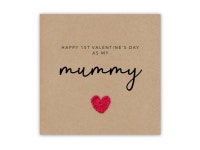 Mummy 1st Valentines Card, Happy First Valentines Card for Mummy, Mummy Valentines Card, Happy Valentines Day Gift for Mum, From... 