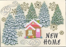 House Warming Dimensional Greeting Card Winter Snow Forest Retreat Snowflakes Handmade One-of-a-kind OOAK Unique 5x7 NH002 - Etsy