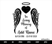 In Memory Angel Wings SVG Memory Day Svg Cut File Cricut - Etsy