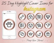 25 Deep Rose Gold Dog Instagram Story Covers With Black Icons - Etsy UK