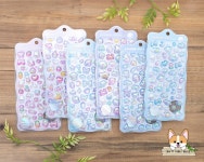 1 Sheet | Q-lia | BONBON DROP 4 Aurora Borealis Glitter 3D Gel Stickers | Momo Iro - Yume Iro - Romance - Puka Puka - Syabon... 