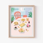 Kopitiam Coffee Shop Food, Curry Laksa, Roti Canai, Char Kway Teow, Giclee Art Print - Etsy