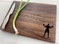 Personalized Cutting Board, Gym Lover, Weight Lifting, Gift for a Gym Lover, Cross Fit Gift, Meal Prep Board, Training, Healthy... 