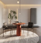 Japandi Design Round Terracotta Colour Dining Table D850 / - Etsy