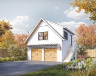2-car Garage ADU Architectural Plans With Loft (digital PDF) - Etsy