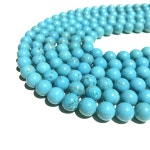 Natural Blue Turquoise Beads 4mm 6mm 8mm 10mm 12mm Round Loose Gemstone Spacer Beads for DIY Jewelry Making & Design 15.5 Full... 