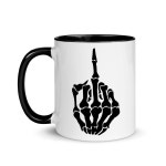 Skeleton Middle Finger Halloween Coffee Mug Spooky Season Halloween Skeleton Mug Fall Vibes Campfire Mug Mental Health Halloween... 