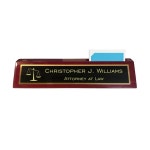 Personalized Lawyer Attorney Name Plate for Desk Rosewood Finish With Scales of Justice Custom Text Office Gifts for Boss... 