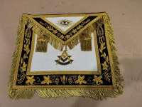 Hand Embroidered Masonic Past Master Apron: Navy Blue & Gold Chain Collar - Etsy