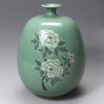 Korean Celadon Vase H 9.8 Delicate Peony Flower - Etsy Korean Celadon Vase H 9.8  Delicate Peony Flower - Etsy
