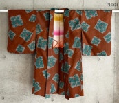 F1064: Japanese Vintage Kimono Haori, Jacket, Robe, Dress. Antique. Brown. Floral Pattern. - Etsy