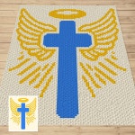 미카엘라제의방 | Cross With Wings Crochet Blanket Graph | C2C Tapestry Pattern (PDF) - Etsy