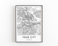 Any City Map Custom Map Custom Map Poster Any City Any - Etsy UK