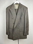 Vintage 80 Mens Double Breasted Suit Brown Plaid Coat and - Etsy