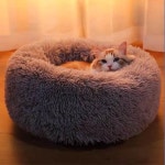 LoraAria Modern Soft Plush Round Pet Bed for Cats or Small | Etsy