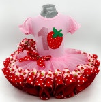 Strawberry Birthday Tutu Outfit, Strawberry Girls Tutu Outfit, Strawberry Birthday Tutu Cake Smash Outfit, Personalized... 