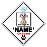 Customised Dog Car Sign, Personalised Dog on Board Sign With Dog Name & Photo 14 Cm X 14cm X 2cm - Etsy