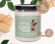 Custom Pet Portrait Engagement Gift, Custom Dog Mom and Dad Bridal Gift, Personalized Dog Parents Gift, My Humans Are Getting... 
