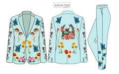 Mens Blue 2pc Country Western Suit Set Custom Made Floral - Etsy
