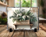 Custom Slate Photo Frame Stone Picture Plaque Home Decor Personalized Gift Every Day is a New Beginning Display Stand Included - Etsy