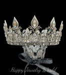 Vintage King Crown, Royal Prince Diadem, Clear Crystal Medieval Mens Crown, Regal Silver Crown, Halloween Costume Headpiece... 