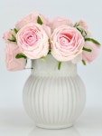 6 Stem Real Touch Bubblegum Pink Cabbage Roses | Extremely Realistic Luxury Artificial Flower | Wedding/home Decoration | Gifts... 