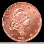Pattern 1861 5 Dollar Starred Liberty Cap Copper Coin - Etsy Pattern 1861 5 Dollar Starred Liberty Cap Copper Coin  - Etsy
