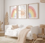 Nursery Prints Rainbow Prints Sunshine Prints Set of 3 Nursery Prints Nursery Print for Baby Boy / Baby Girl Colourful Nursery... 
