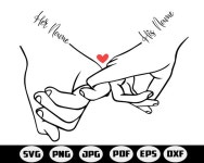 Holding Hands SVG, Pinky Hold, Love, SVG Cut File, Customize With Your Own Text, Add Names & Dates, Instant Download, Love Hands... 