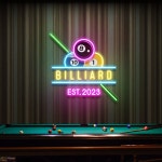 Neon Sign Personalized Billiards Sign, Business Logo Sign for Wall, Billiards Wall Art, Billiards Sign Led Light, Custom Neon... 
