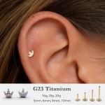 20G/18G/16G Marquise Push Pin Labret • Threadless Flat Back Earring • Tragus Stud • Flat Back Stud • Helix Stud... 