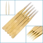 5pcs Brass Tweezer Non Magnetic Straight Sharp Pointed Tip 3 5 NN MM AA Precision Watchmaker Making Repair Pick up Scratch Mark... 