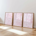 Pink Vintage Floral Print Set Digital Download Wall Art - Etsy