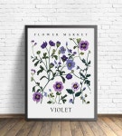 Violet Flower Market Art Print, Violet Wall Art, Botanical Pastel Artwork - Etsy