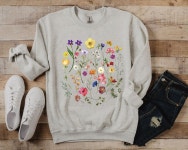Sweatshirt, Cottagecore Mothers Day Wild Flowers Shirt, Cottage Fairycore Sweater, Mama Watercolor Meadow Gift, G180 - Etsy