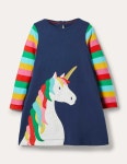 Mini Boden Girls Rainbow Unicorn Applique Dress in College Navy Unicorn (slightly Defect) - Etsy